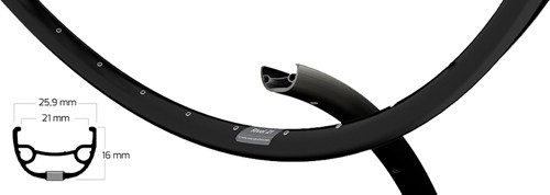 Felge ryde rival21 28x1 - felge, 28x1.75